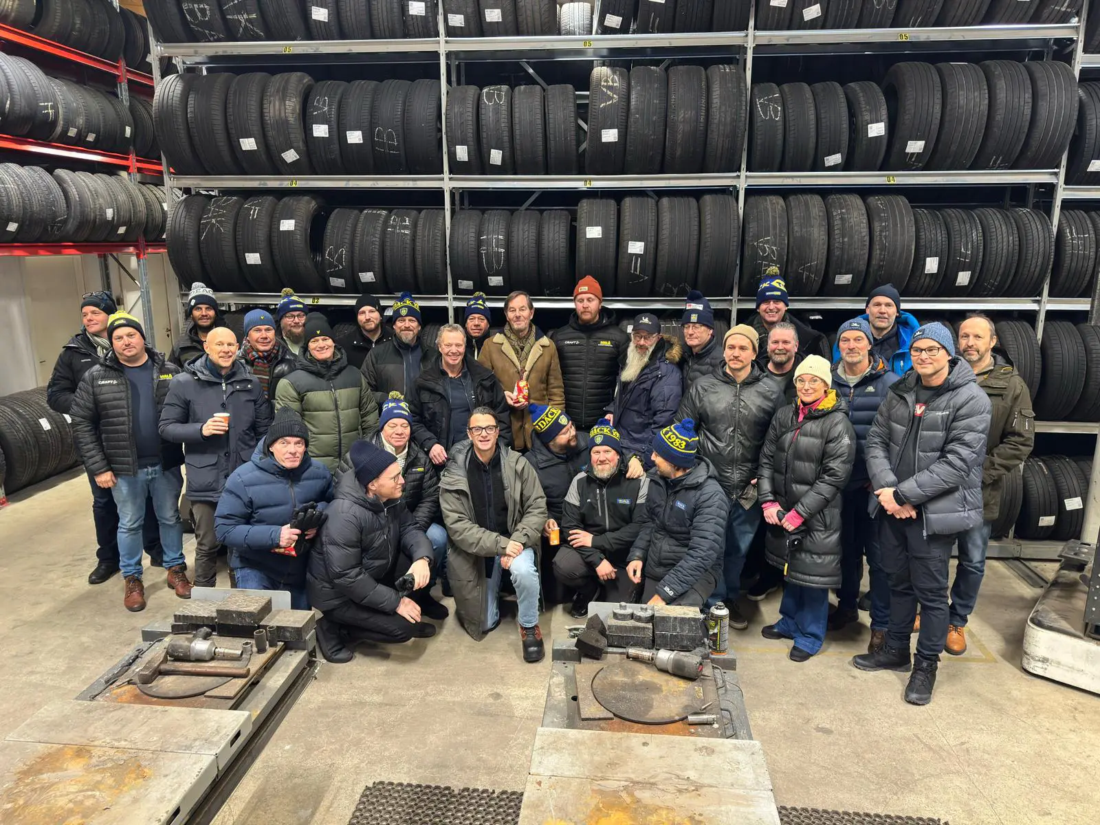 Tyre storage at one of Däckverket's workshops